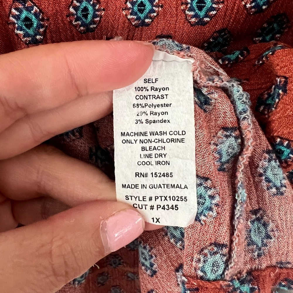 Papermoon Gray and Red Patterned Blouse - Picture 5 of 5